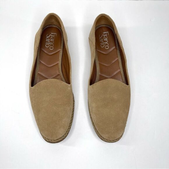 Franco Sarto Jasmine Leather Suede Slip On Flat Sandstone 8 Loafer - Picture 4 of 15